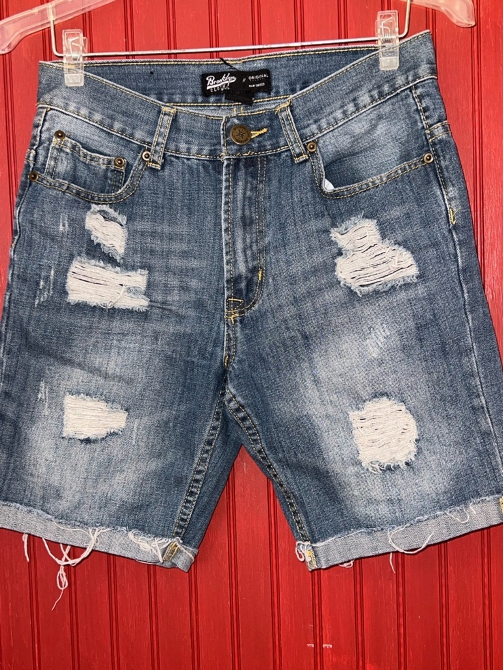 Brooklyn Cloth Distressed Blue Denim Jean Shorts